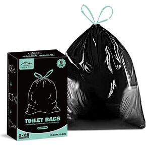 50 Pack Portable Toilet Bags, 8 Gallon Camping Toilet Bags, Toilet Waste Bags, Leak-Proof Potty Liners Trash Bags for Outdoor Camping Toilet Bucket,Traveling, RV Trip