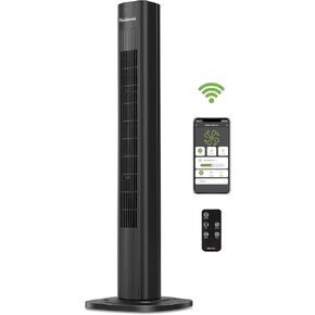HOLMES STACK-N-CONNECT 45" Digital Tower Fan, ClearRead Display, Bonus Storage Bag, 80° Oscillation, 4 Speeds, 4 Modes, 8-Hour Timer, Home, Ideal for Bedroom or Office, Remote Control, Matte Black