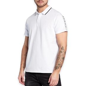 GUESS Men's Essentials Short Sleeve Paul Pique Tape Polo