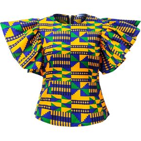 قميص نسائي من SHENBOLEN مطبوع عليه Kente قميص تقليدي أفريقي in Kuwait