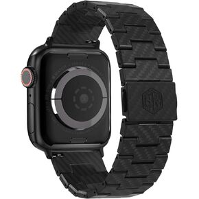 Carbon Fiber Apple Watch Band for Men, Compatible with iWatch Series 2/3/4/5/6/7/8/SE/ULTRA, 49/45/44/42mm, with Buckle Quick Release