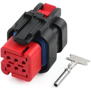 Universal 6-Pin Automotive Connector Waterproof AMP 776433-1 776434-1 Sensor Adapter Male/Female Plug & Socket Housing with Terminals (Male Connector)