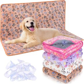 4 Pack Washable Pee Pads for Dogs with Suction Cups Non Slip 36 x 41 Inch Reusable Large Dog Whelping Waterproof Pet Training Pad for Crate Bed Floor Protector