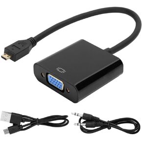 Micro HDMI to VGA Adapter, Micro HDMI to VGA Cable Support 1080P, VGA Video Converter Adapter Support HDCP, for Raspberry Pi 4B
