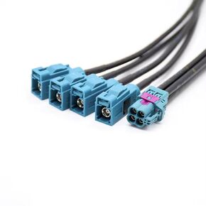 Mini Fakra 4 in 1 Z Coded Female to Female Cable Z Code Universal Four Ports Mini Fakra Cable Dual Fakra Z Female to Fakra Z Conector Automotive Data Cables Compatible With Rosenberger 50cm(1.64ft)