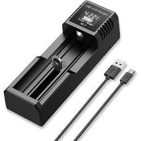 18650 Battery Charger,LCD Screen 3.7V Battery Charger, Suitable for 26650 21700 18350 17500 14500 Rechargeable Battery,and 1.2V NiMH NiCd AA AAA Batteries