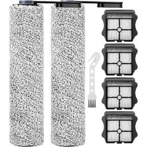 Floor ONE S5 Brush Roller Replacement Parts for Floor ONE S5/Floor One S5 Pro Smart Cordless Wet Dry Vacuum Cleaner, 2 Pack Brush Rollers and 2 Pack Vacuum HEPA Filters