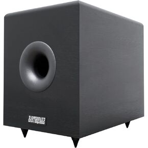 EARTHQUAKE SUB-80X Powered Down-Firing Home Subwoofer - 300W 8-inch Class AB Amplifier for Home Audio, Black Ash