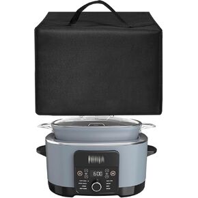 Cooker Dust Cover Heavy Duty Waterproof and Dustproof Multi-Purpose Cooker Cover Compatible with Ninja MC1001 Foodi Possible Cooker PRO 8.5-Quart Slow Cooker Oven Safe Black,19.3"Dx15"Wx9.8"H (Black)