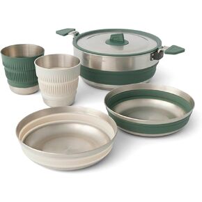 Sea to Summit Detour Stainless Steel One Pot Cook Set for Two (3 Liter Pot, 2 Large Bowls, 2 Mugs)