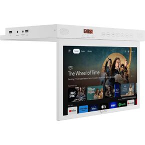 SYLVOX Kitchen TV, 15.6 inch Small Smart TV for Kitchen, 1080P Under Cabinet TV Compatible with Google, Rotated & Folded, Support DC/AC Power Supply, Small TV for Bedroom, RV Camper, Laundry