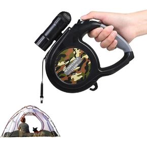 Best Dog Supplies Camping Dog Leash - 26ft/8M Camo Dog Leash - Retractable Dog Leash with Built-in Flashlight for Night Walks - Easy Lock/Unlock, Ideal for Small Medium Large Dogs