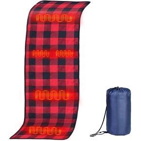 oaskys Heated Sleeping Bag pad - Heated Sleeping Bag Liner, 5 Heating Zones, Multi USB Power Supported - Electirc Sleeping Bag Heater for Cold Weather Camping Backpacking or Hiking