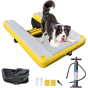 Inflatable Large Water Ramp for Dogs Inflatable Floating Dog Dock Floats Ladder Large Inflatable Dog Float Floating Ramp Inflatable Water Ramp for Dogs Up to 220 lbs
