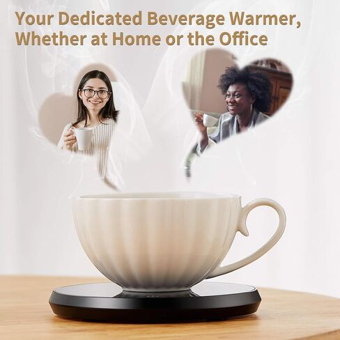 Coffee Mug Warmer for Desk with 8H Automatic Shut-Off, Adjustable Temperature Control, Compatible with Ceramic, Glass, and Stainless Steel Mugs（Black Black in Kuwait