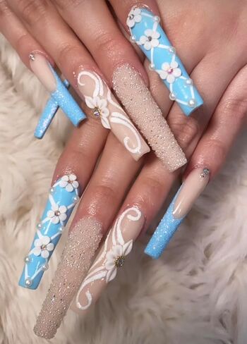 Set 10Pcs 3D Sweet Season Poinettia (5 Petals) Flower Nail Art Charms Handmade by Acrylic Powder Design Acrylic Nail Art for Women Girls (White-10Pcs) in Kuwait