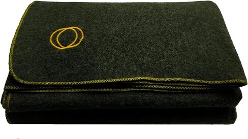 Orion Outpost Trading Co. Vestige Military Wool Blanket, 4+ lbs, 66" x 84" (Green/Gold Stitching) in Saudi Arabia