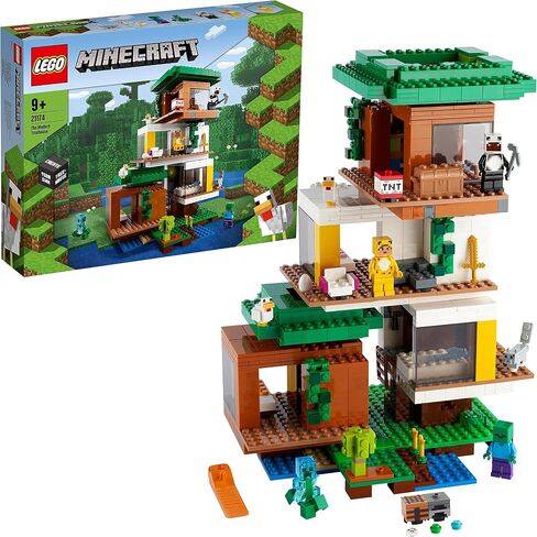 LEGO Minecraft The Modern Treehouse 21174 Giant Treehouse Building Kit Playset; Fun Toy for Minecraft-Gaming Kids; New 2021 (909 Pieces) in Saudi Arabia