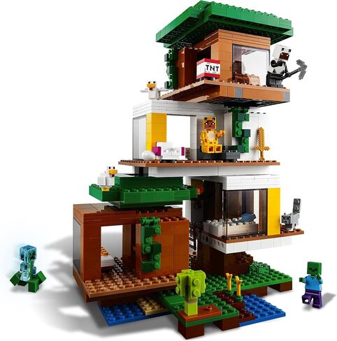 LEGO Minecraft The Modern Treehouse 21174 Giant Treehouse Building Kit Playset; Fun Toy for Minecraft-Gaming Kids; New 2021 (909 Pieces) in Saudi Arabia