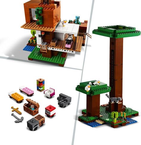 LEGO Minecraft The Modern Treehouse 21174 Giant Treehouse Building Kit Playset; Fun Toy for Minecraft-Gaming Kids; New 2021 (909 Pieces) in Saudi Arabia