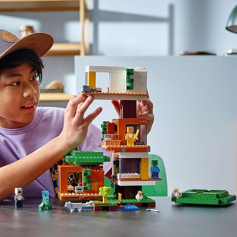 LEGO Minecraft The Modern Treehouse 21174 Giant Treehouse Building Kit Playset; Fun Toy for Minecraft-Gaming Kids; New 2021 (909 Pieces) in Saudi Arabia