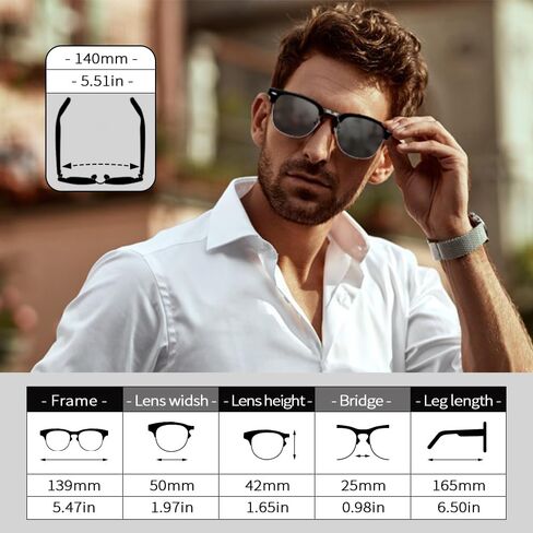 Bluetooth Smart Glasses for Men Women, Unisex Intelligent Sunglasses with Open Ear Music Audio Hand-Free Calling AAC Speaker and Remote Photo, Great Present for Friends Family in Saudi Arabia
