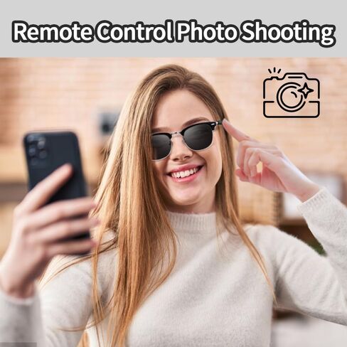 Bluetooth Smart Glasses for Men Women, Unisex Intelligent Sunglasses with Open Ear Music Audio Hand-Free Calling AAC Speaker and Remote Photo, Great Present for Friends Family in Saudi Arabia
