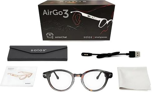 نظارات SOLOS الذكية AirGo™ 3 أرجون 8 | كريستال جراي | مدعوم من ChatGPT | مكبرات صوت ستيريو | حجب الضوء الأزرق | بلوتوث | شحن يو اس بي سي | متوافق مع iOS وأندرويد in Saudi Arabia