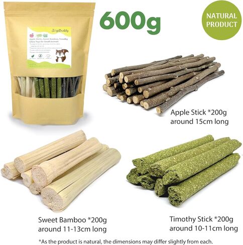 Rabbit Chew Stick 600g Treat Natural Apple Branch Apple Sticks Sweet Bamboo Timothy Hay Hamster Chinchilla Gerbil Squirrel Guinea Pig Bunny Small Animal in Saudi Arabia