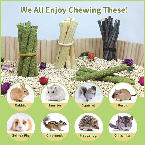Rabbit Chew Stick 600g Treat Natural Apple Branch Apple Sticks Sweet Bamboo Timothy Hay Hamster Chinchilla Gerbil Squirrel Guinea Pig Bunny Small Animal in Saudi Arabia