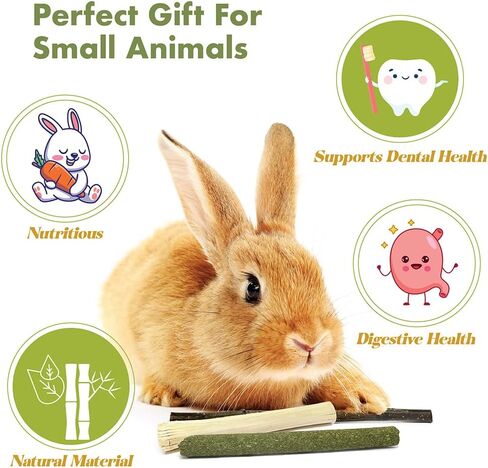 Rabbit Chew Stick 600g Treat Natural Apple Branch Apple Sticks Sweet Bamboo Timothy Hay Hamster Chinchilla Gerbil Squirrel Guinea Pig Bunny Small Animal in Saudi Arabia