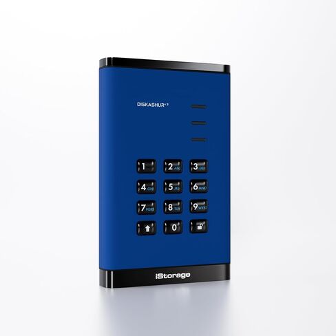 iStorage diskAshur3 SSD 2TB Blue - Secure Portable Solid State Drive - Password Protected - Dust & Water Resistant - Hardware Encryption in Saudi Arabia
