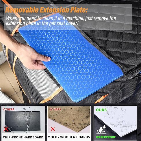 Back Seat Extender for Dogs, Hard Bottom Dog Car Seat Cover for Back Seat, Holds 400 lbs, Hard Bottom Dog Hammock, Car Back Seat Extender, Waterproof Dog Travel Bed for Car, SUV, Truck in Kuwait