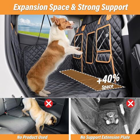 Back Seat Extender for Dogs, Hard Bottom Dog Car Seat Cover for Back Seat, Holds 400 lbs, Hard Bottom Dog Hammock, Car Back Seat Extender, Waterproof Dog Travel Bed for Car, SUV, Truck in Kuwait