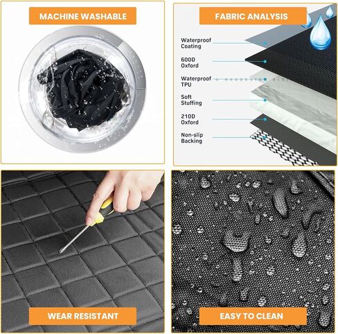 Back Seat Extender for Dogs, Hard Bottom Dog Car Seat Cover for Back Seat, Holds 400 lbs, Hard Bottom Dog Hammock, Car Back Seat Extender, Waterproof Dog Travel Bed for Car, SUV, Truck in Kuwait