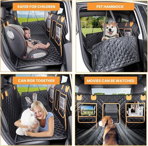 Back Seat Extender for Dogs, Hard Bottom Dog Car Seat Cover for Back Seat, Holds 400 lbs, Hard Bottom Dog Hammock, Car Back Seat Extender, Waterproof Dog Travel Bed for Car, SUV, Truck in Kuwait