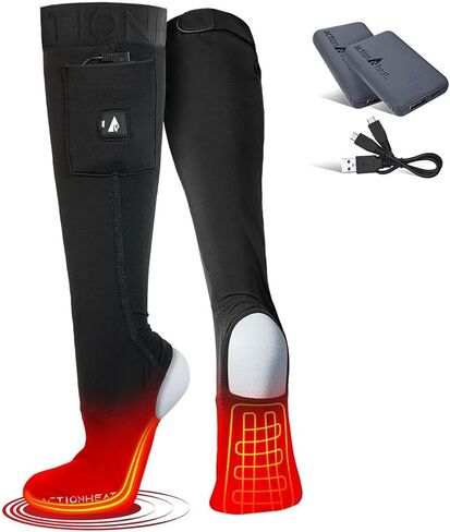 بطانات جورب مسخنة ببطارية 5 فولت من ActionHeat مع حزم بطاريات - تسخن حتى 150 درجة فهرنهايت لمدة تزيد عن 5 ساعات in Kuwait