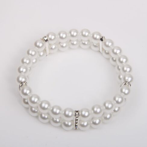 2 صفوف من اللؤلؤ للحيوانات الأليفة قلادة طوق بلينغ إكسسوارات سحر الحيوانات الأليفة جرو مجوهرات جرو تشيهواهوا يوركي مصنوعة يدويًا قابلة للتعديل (وردي، صغير جدًا) in Kuwait