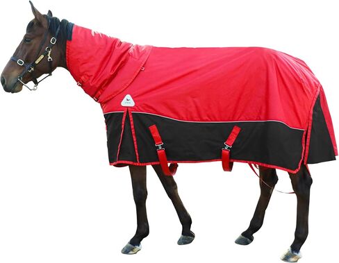 Horse Care Blanket Winter 1800D Premium Turnout Horse Blanket,Medium Weight Waterproof Blanket with Turnout Neck Cover Detachable (US78 in(EU 145 cm)) in Saudi Arabia