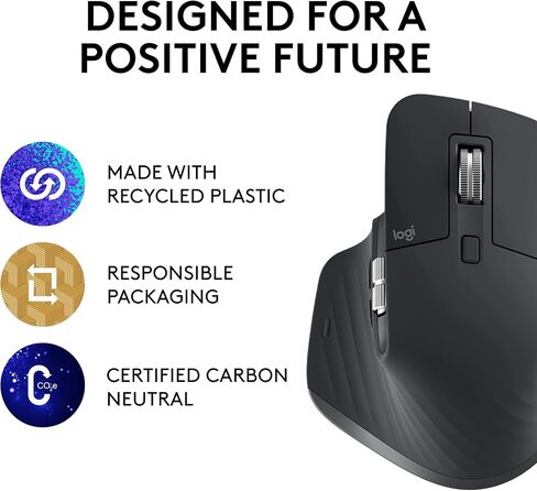 Logitech MX Master 3S Performance Wireless Mouse - Graphite With Bolt Reciever in Saudi Arabia