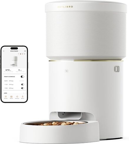 PETLIBRO Automatic Cat Feeders, 5G WiFi Pet Feeder with Vacuum Food Storage for Pet Dry Food, Low Food & Blockage Sensor, 1-10 Meals Per Day, Up to 10s Meal Call for Dog & Cat in Saudi Arabia