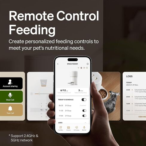 PETLIBRO Automatic Cat Feeders, 5G WiFi Pet Feeder with Vacuum Food Storage for Pet Dry Food, Low Food & Blockage Sensor, 1-10 Meals Per Day, Up to 10s Meal Call for Dog & Cat in Saudi Arabia