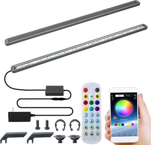 Smart Aquarium Light with App Timer, Dynamic Lighting Landscape for 11-15 Inches Fish Tank, 7/24 Auto Power On/Off, RGBW Full Spectrum Aquarium Lighting (2024 Upgraded Version) in Saudi Arabia