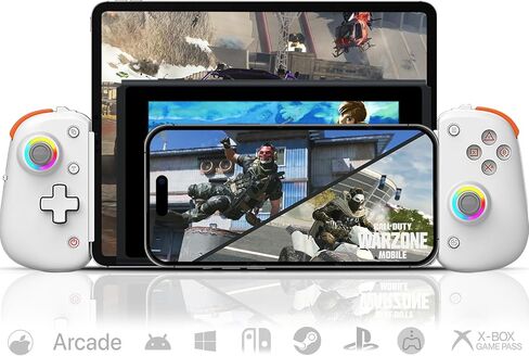 arVin Wireless Gamepad Controller for iPad Pro 13"/Air/Mini/Tablet/iPhone/Android/Switch/PS4/PC with Hall Effect Sensing Joystick/RGB Light/Turbo/Macro Key/6-Axis Gyro/Vibration/Streaming/Cloud Gaming in Saudi Arabia