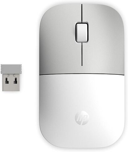 HP Z3700 G2 Wireless Mouse - Natural Silver, Sleek Portable Design fits Comfortably Anywhere, 2.4GHz Wireless Receiver, Blue Optical Sensor, Wins PC, Laptop, Notebook, Mac, Chromebook (66Z09AA#ABL) in Saudi Arabia