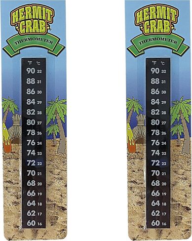 Stick on Thermometer Strip for Hermit Crabs or Aquarium Fish Tank Temperature Sticker Dual Scale C F, Pack of 2 in Saudi Arabia