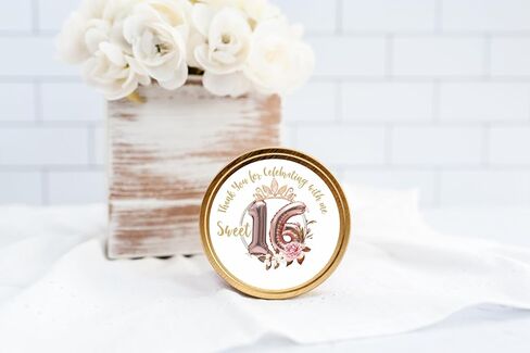 ملصقات Sweet Sixteen Party Favor - ملصقات حفلات أعياد الميلاد - ملصقات شكرًا لك على الاحتفال معي - مجموعة من 40 ملصقًا in Saudi Arabia