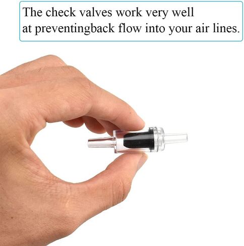 صمامات فحص مضخة الهواء 4 مم طريقة واحدة لمضخة حوض السمك بدون تدفق مياه عكسي تمنع سيفون فيضان بدون ضوضاء، خرطوم أنبوبي مناسب أسود من البلاستيك الشفاف 6 قطع in Kuwait