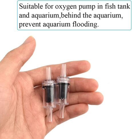 صمامات فحص مضخة الهواء 4 مم طريقة واحدة لمضخة حوض السمك بدون تدفق مياه عكسي تمنع سيفون فيضان بدون ضوضاء، خرطوم أنبوبي مناسب أسود من البلاستيك الشفاف 6 قطع in Kuwait