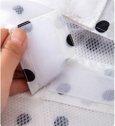 Waterproof Dog Raincape White Poncho with Black Dots Raincoat Waterproof Dog Raincoats for Small Medium Large Dogs,Poncho with Leash Hole (Large 8-11 Ib) in Saudi Arabia